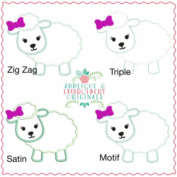 929 Lamb Girl All-In-One Applique Design - Image 4