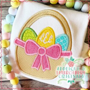 960 Easter Basket with Bow All-In-One Applique Design