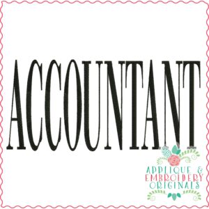 3844 ACCOUNTANT Word Art Embroidery Design