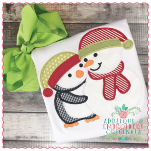1308 Penguin and Snowman Applique Design