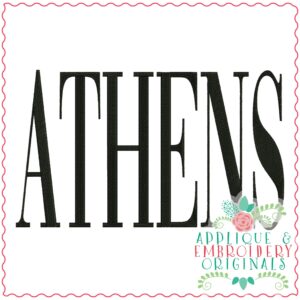 3880 ATHENS Word Art Embroidery Design