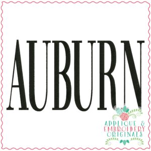 3882 AUBURN Word Art Embroidery Design