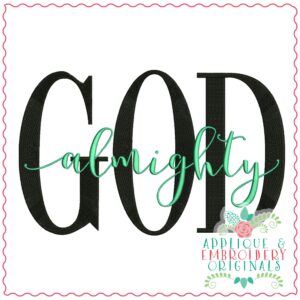 3714 Almighty GOD Embroidery Design