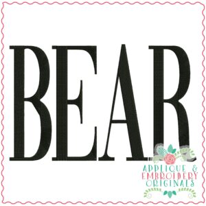3891 BEAR Word Art Embroidery Design