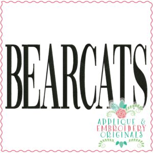 3437 Bearcats Embroidery Design
