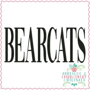 3897 BEARCATS Word Art Embroidery Design