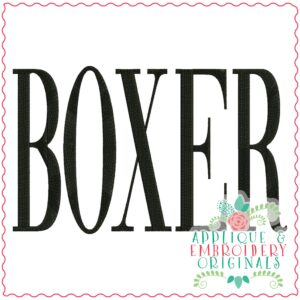 3820 BOXER Word Art Embroidery Design