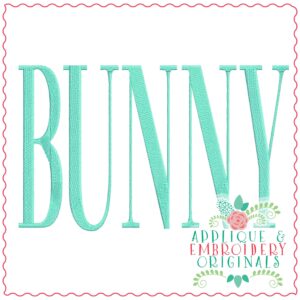 3752 BUNNY Word Art Embroidery Design