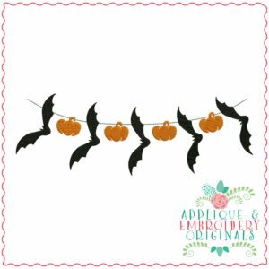 3991 Banner Bats Mini Embroidery Design
