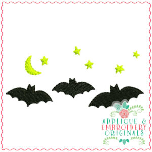 3994 Bats in Sky Mini Embroidery Design