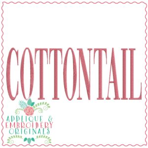 3749 COTTONTAIL Word Art Embroidery Design
