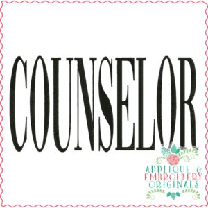 3848 COUNSELOR Word Art Embroidery Design