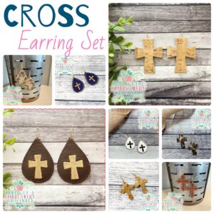 2454 Cross SET Earrings In-The-Hoop Design