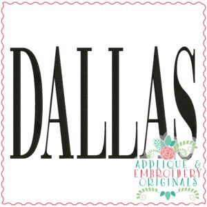 3885 DALLAS Word Art Embroidery Design