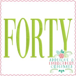3566 FORTY Embroidery Design
