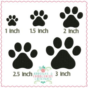 3842 Filled Paw Print Dog Embroidery Design
