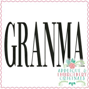 3893 GRANMA Word Art Embroidery Design