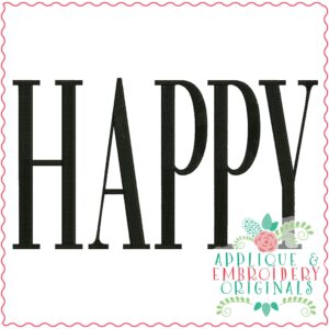 3569 HAPPY Embroidery Design