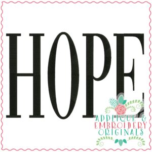 3465 HOPE Embroidery Design