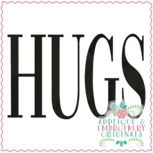 3654 HUGS Embroidery Design