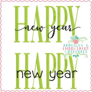 3570 HAPPY New Year Embroidery Design
