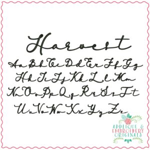 3875 Harvest Embroidery Font