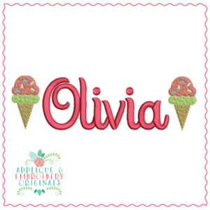 1848 Ice Cream Cone Mini Embroidery Design