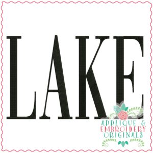 3618 LAKE Embroidery Design