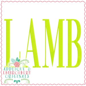 3742 LAMB Word Art Embroidery Design