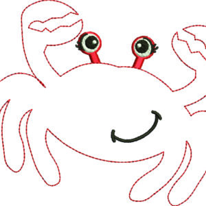2676 Crab Girl Simple Stitch Applique Design