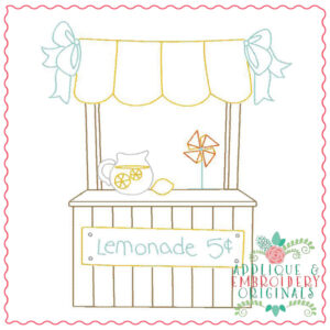 1772 Vintage Lemonade Stand Embroidery Design