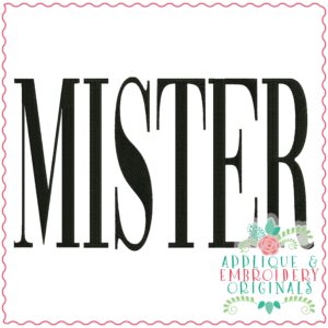 3688 MISTER Embroidery Design