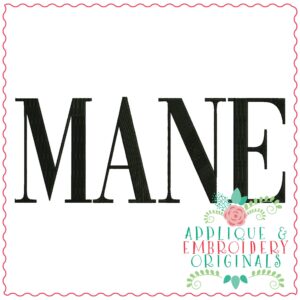 3353 MANE Word Art Embroidery Design