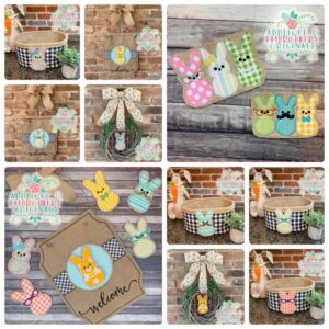 2518 Marshmallow Bunny Tab SET Interchangeable Design for Welcome Sign