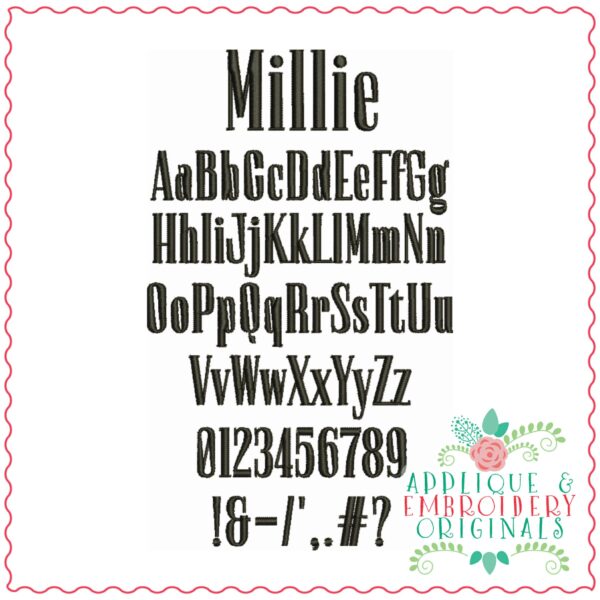 4087 Millie Embroidery Font - Image 2