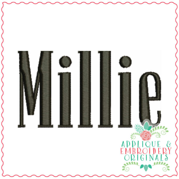 4087 Millie Embroidery Font
