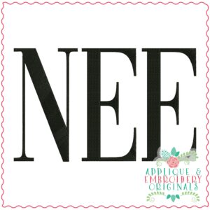 3895 NEE Word Art Embroidery Design