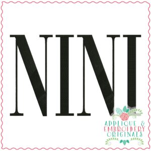 3896 NINI Word Art Embroidery Design
