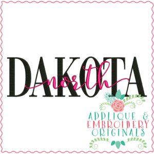 3333 North Dakota Embroidery Design