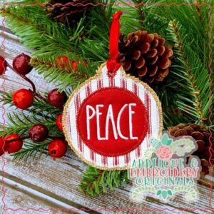 2165 Peace Ornament In-The-Hoop Designs