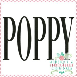 3589 POPPY Embroidery Design