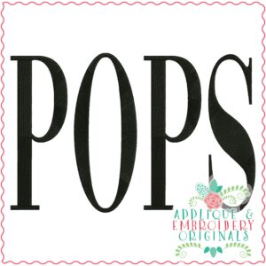 3590 POPS Embroidery Design
