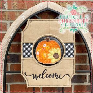 3094 Pumpkin with Flower Interchangeable Tab Design