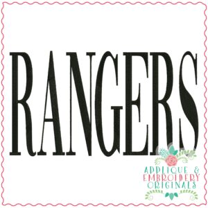 3900 RANGERS Word Art Embroidery Design