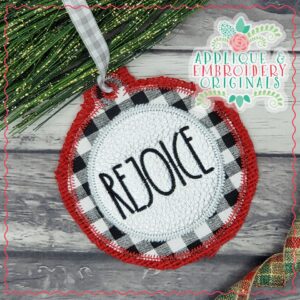 2166 Rejoice Ornament In-The-Hoop Designs
