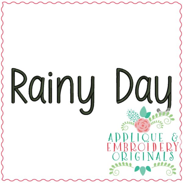 3925 Rainy Day Embroidery Font