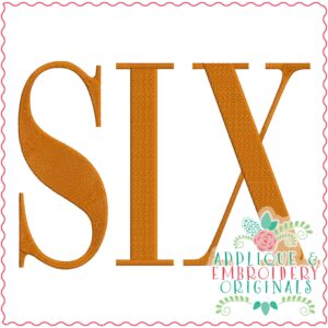 3560 SIX Embroidery Design