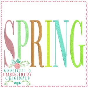 3740 SPRING Word Art Embroidery Design