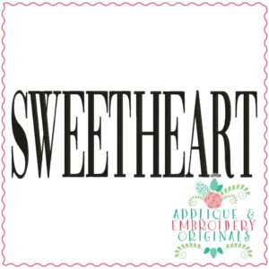 3668 SWEETHEART Embroidery Design