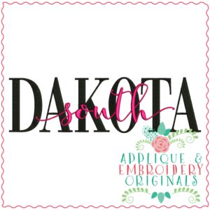 3341 South Dakota Embroidery Design